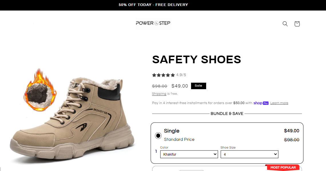 Site E-commerce pour PowerStep